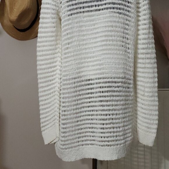 White Cable Knit Midi Cardigan - Picture 5 of 10